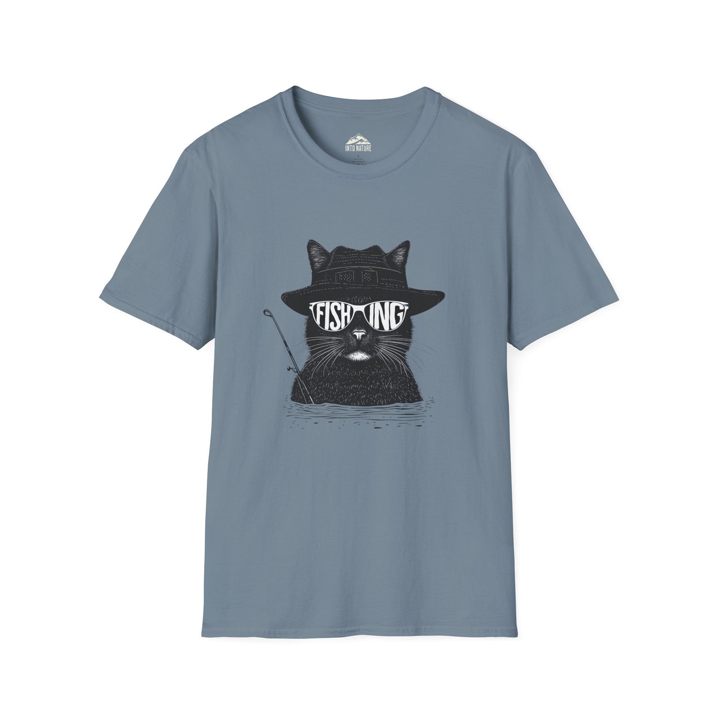 Cool Cat Fishing Unisex Softstyle T-Shirt for Animal Lovers