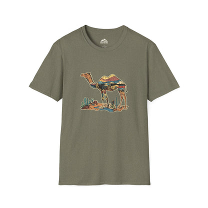 Desert Landscape Camel T-Shirt - Unisex Softstyle Tee for Nature Lovers