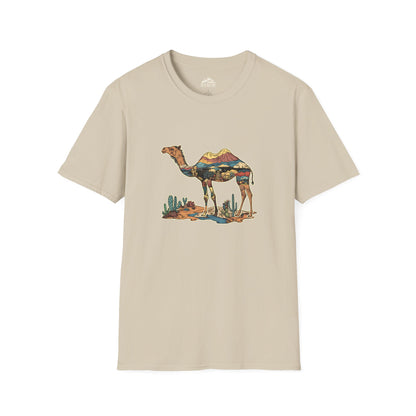 Desert Landscape Camel T-Shirt - Unisex Softstyle Tee for Nature Lovers