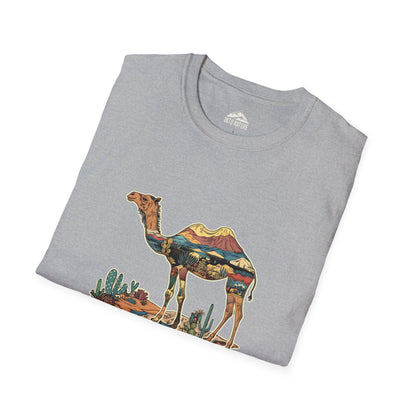 Desert Landscape Camel T-Shirt - Unisex Softstyle Tee for Nature Lovers