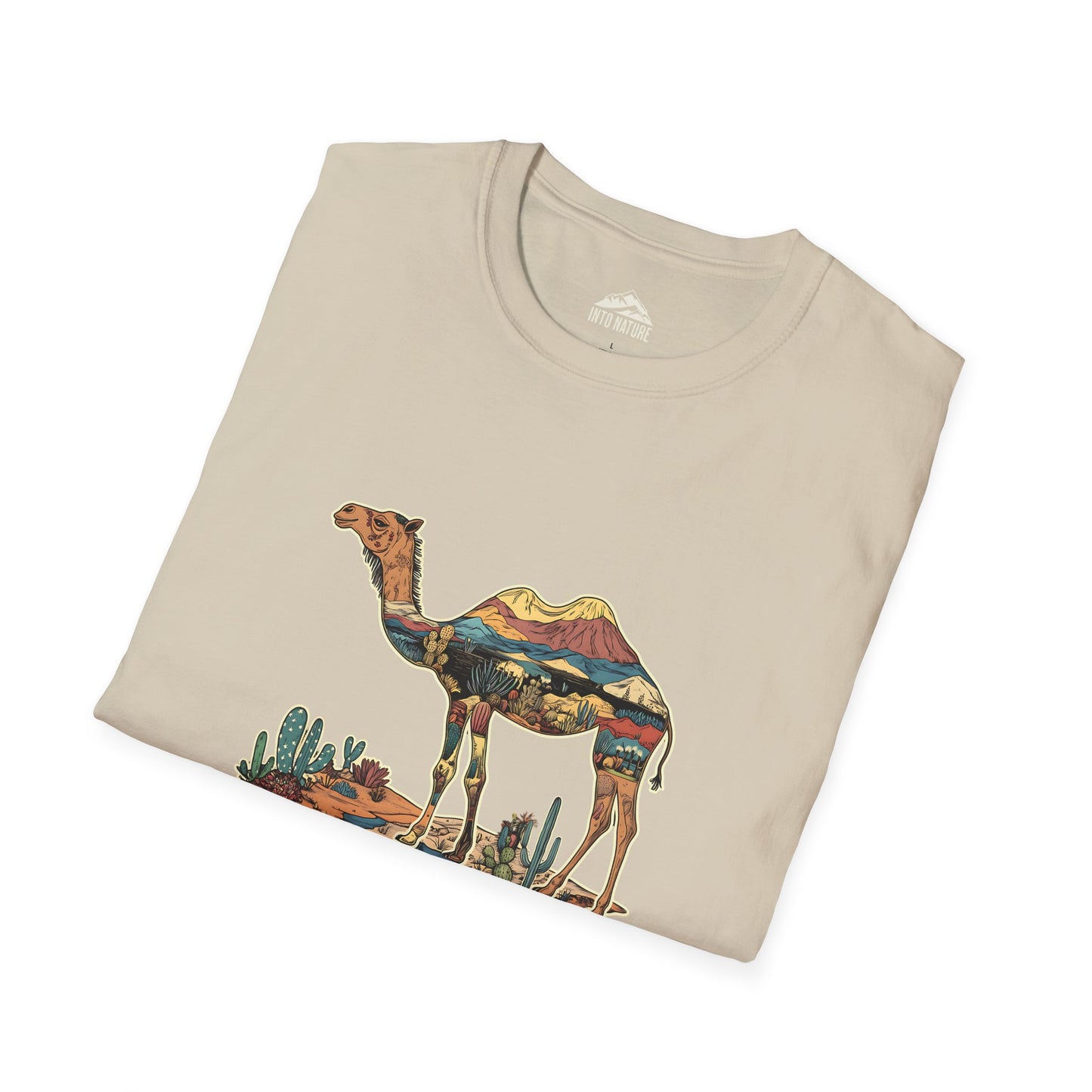 Desert Landscape Camel T-Shirt - Unisex Softstyle Tee for Nature Lovers