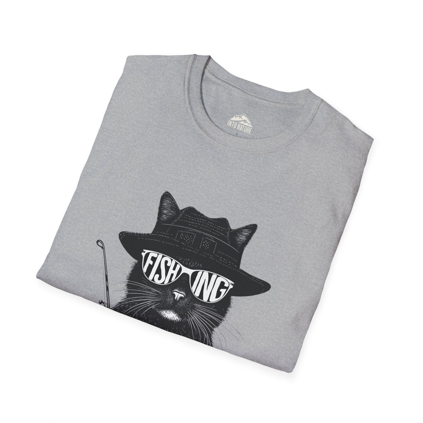 Cool Cat Fishing Unisex Softstyle T-Shirt for Animal Lovers