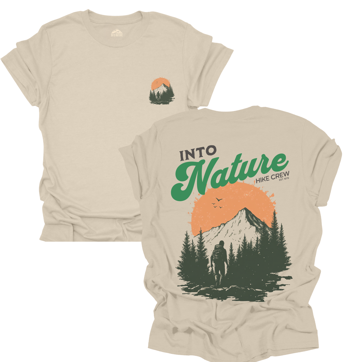 Into Nature Unisex Softstyle T-Shirt - Hiking Adventure Graphic Tee