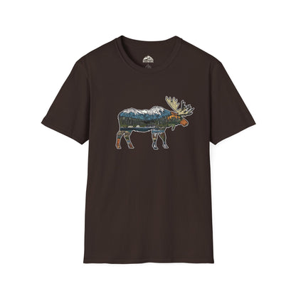 Mountain Moose Unisex Softstyle T-Shirt – Nature Lover's Apparel