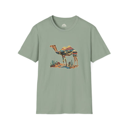 Desert Landscape Camel T-Shirt - Unisex Softstyle Tee for Nature Lovers