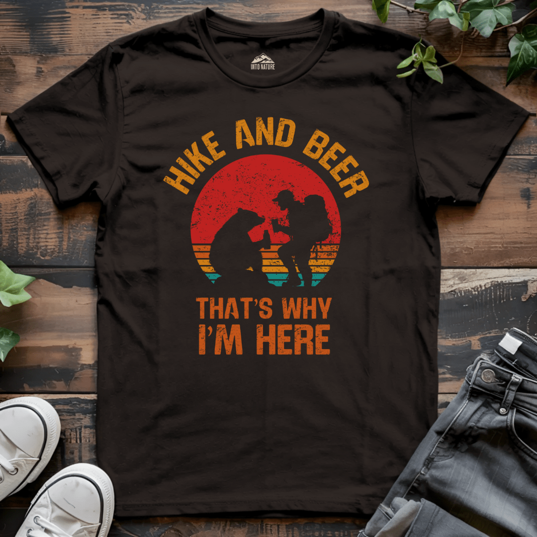 Hike and Beer Funny Hiking Tee - Into Nature Co.