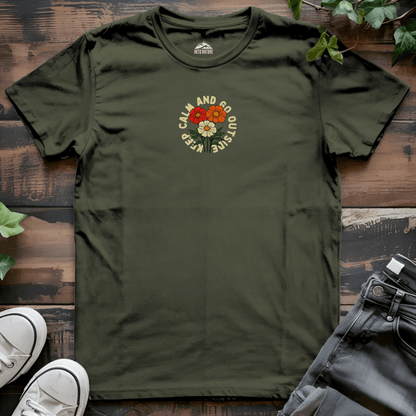 Keep Calm and Go Outside Flower Tee - Into Nature Co.
