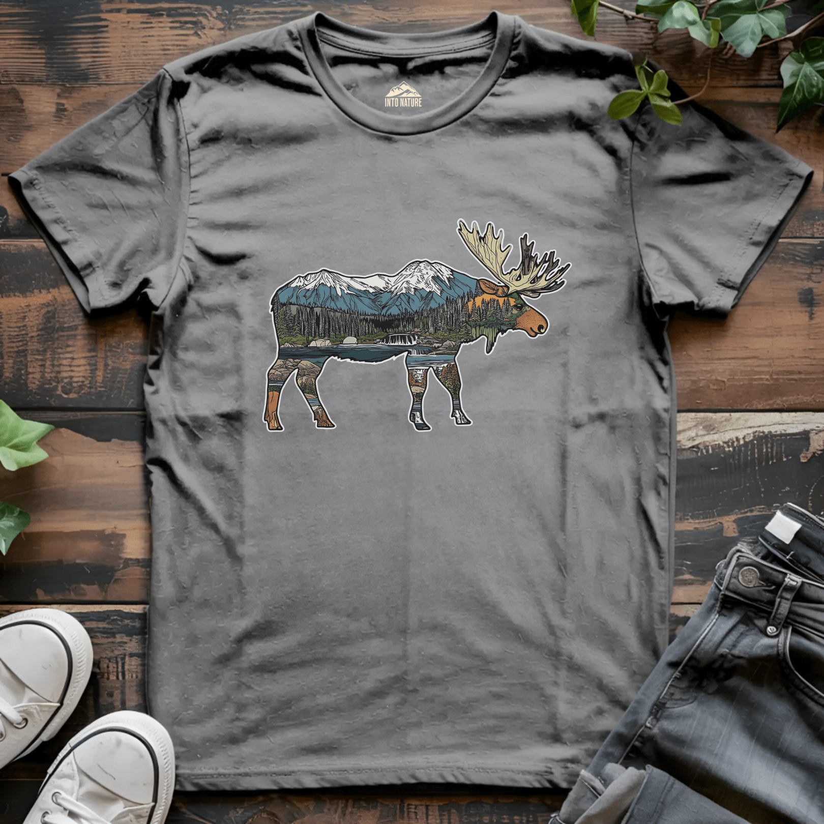 Mountain Landscape Moose Tee - Into Nature Co.