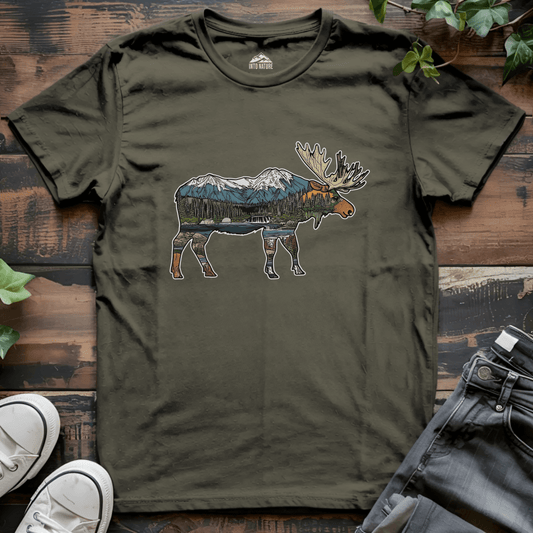 Mountain Landscape Moose Tee - Into Nature Co.