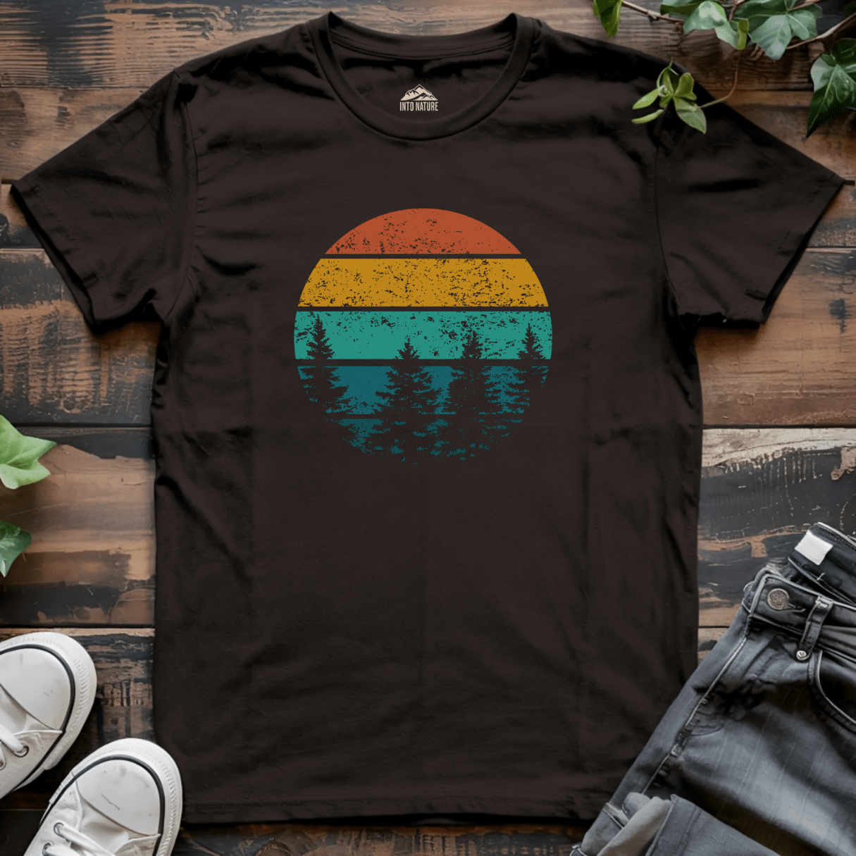 Retro Sunset Forest Tee - Into Nature Co.